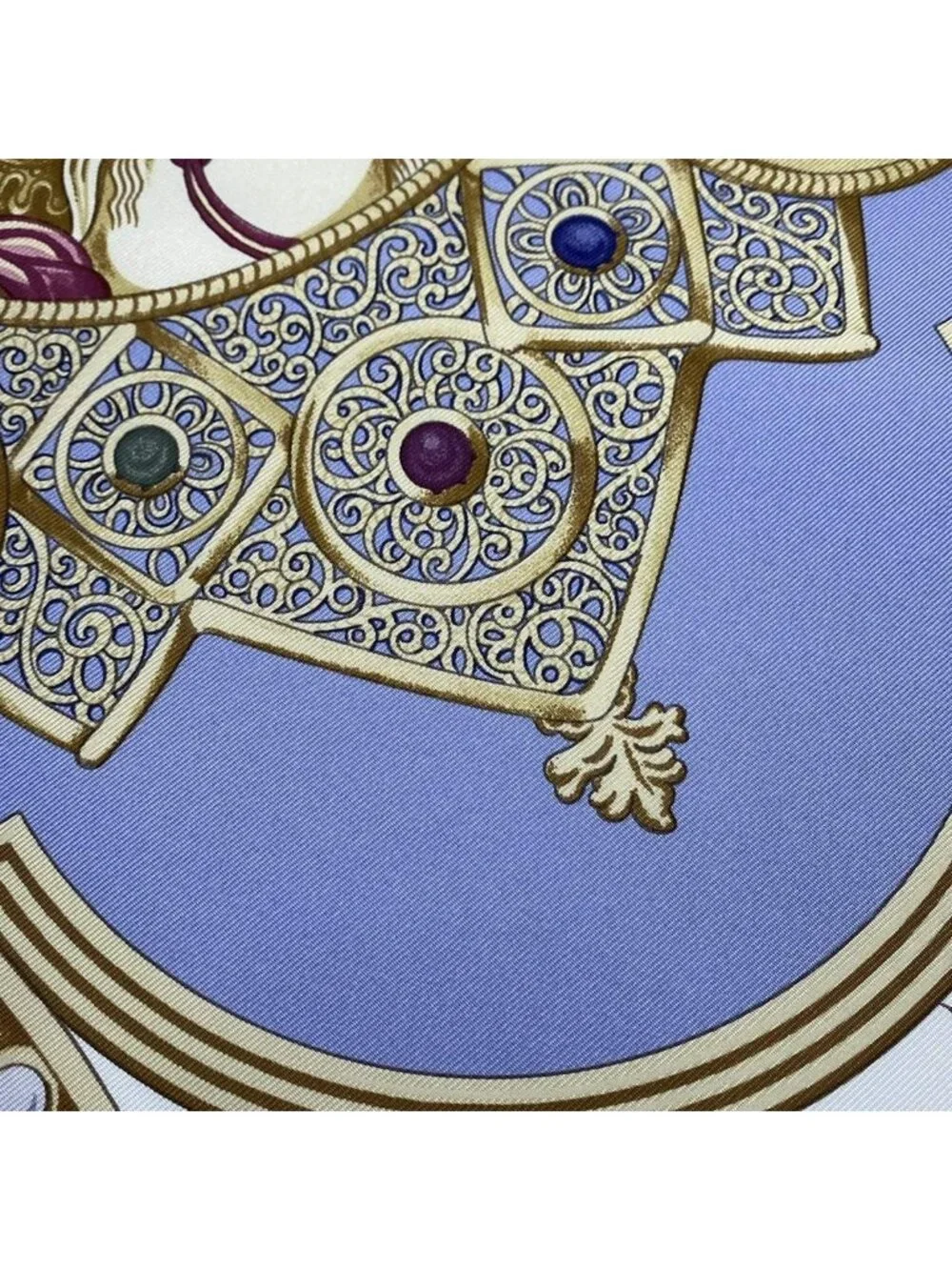 ★SOLD★ Hermes Scarf Carre 90 Ivory Purple Multi le Triomphe du Paladin - Picture 6 of 7